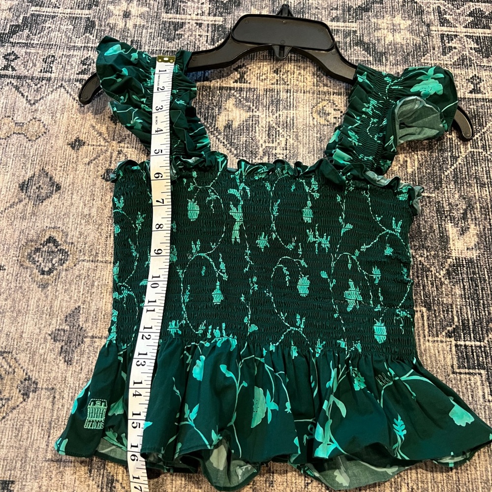 Hill House Forest Green Floral Smocked Tank Top - Picture 9 of 9
